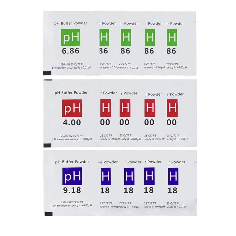 Nynelly 15 قطعة مسحوق محلول عازل لقياس الحموضة لعملية المعايرة الدقيقة والسهلة 4.00، 6.86، 9.18 - Image 1